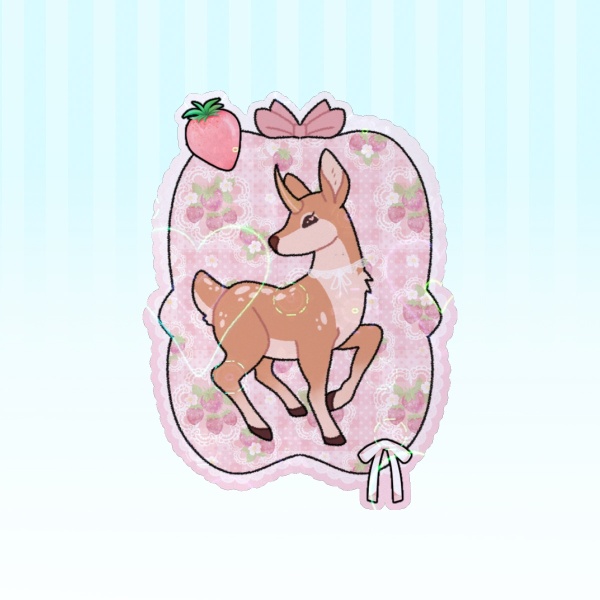 Uni-deer Heart Holo Sticker