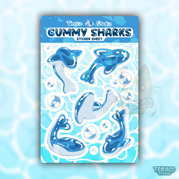 Gummy Shark 4x6" Sticker Sheet