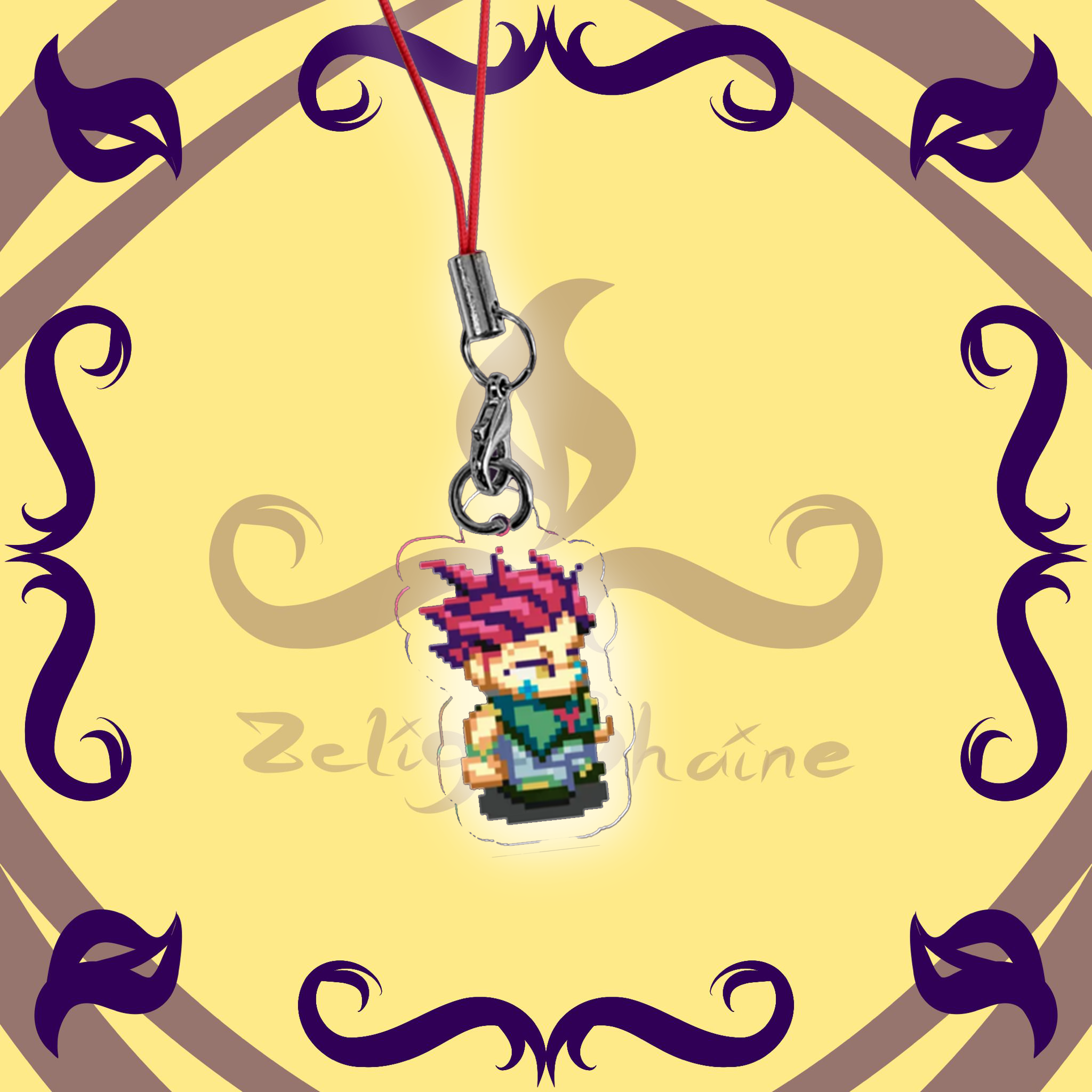 Pixel Hisoka Keychain