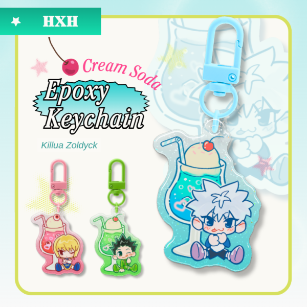 Killua Zoldyck Epoxy Glitter Acrylic Keychain