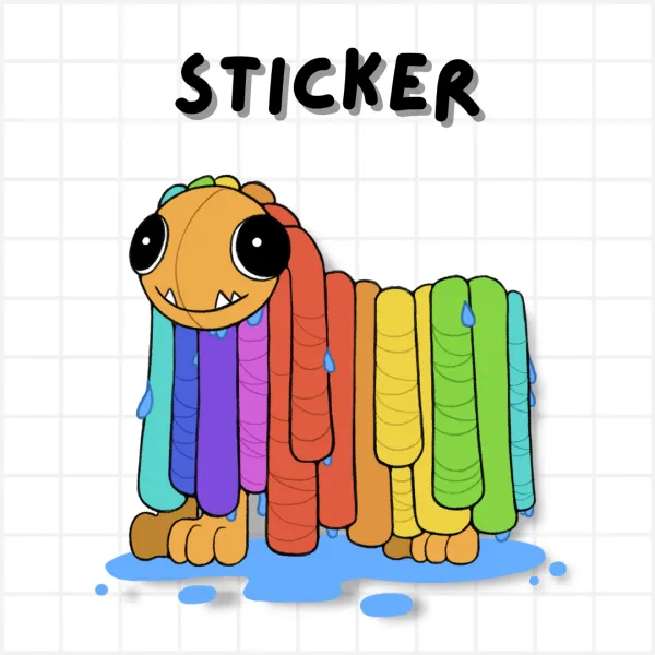 Yarnaby All Wet Holographic Sticker