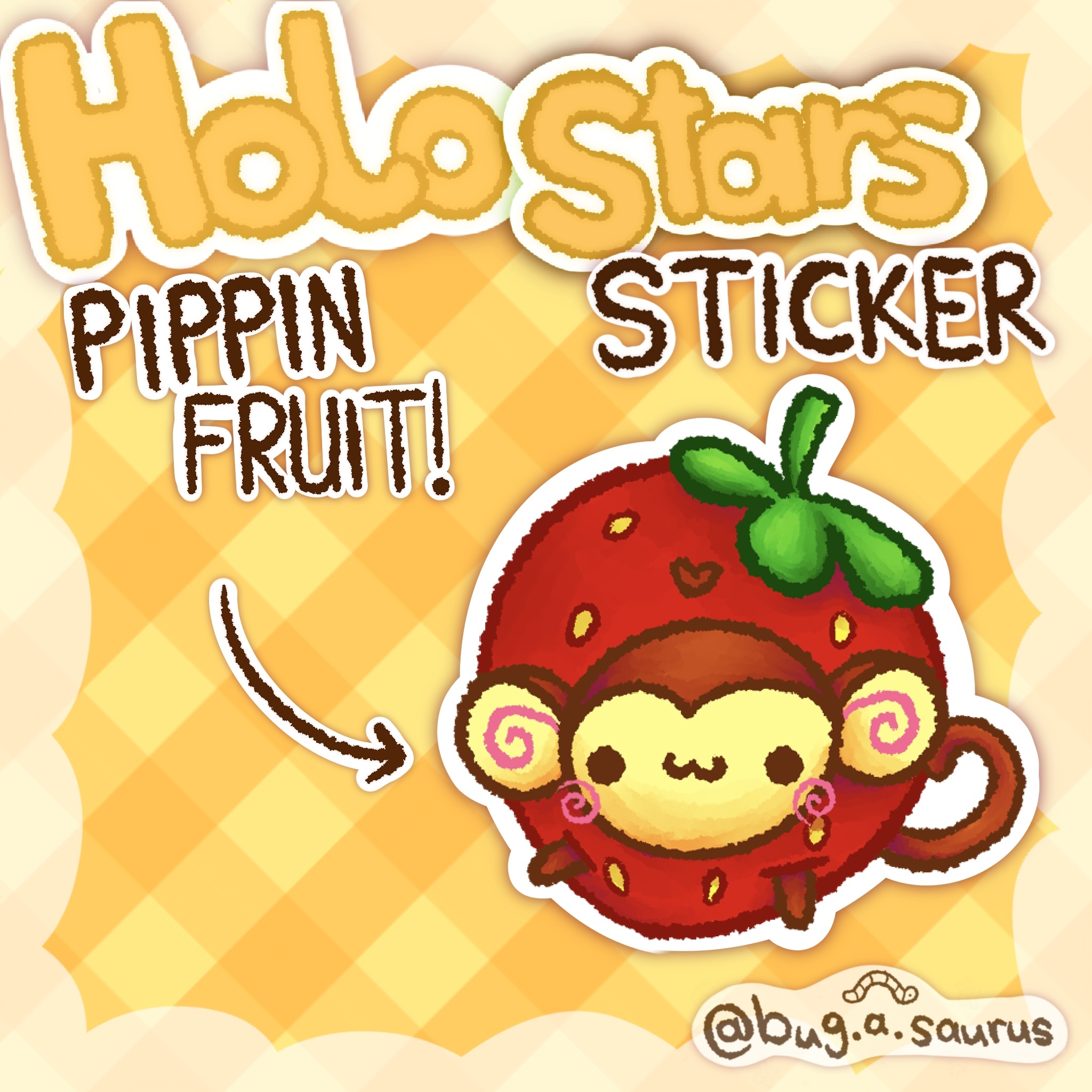 Holo Stars Pippin Strawberry Sticker