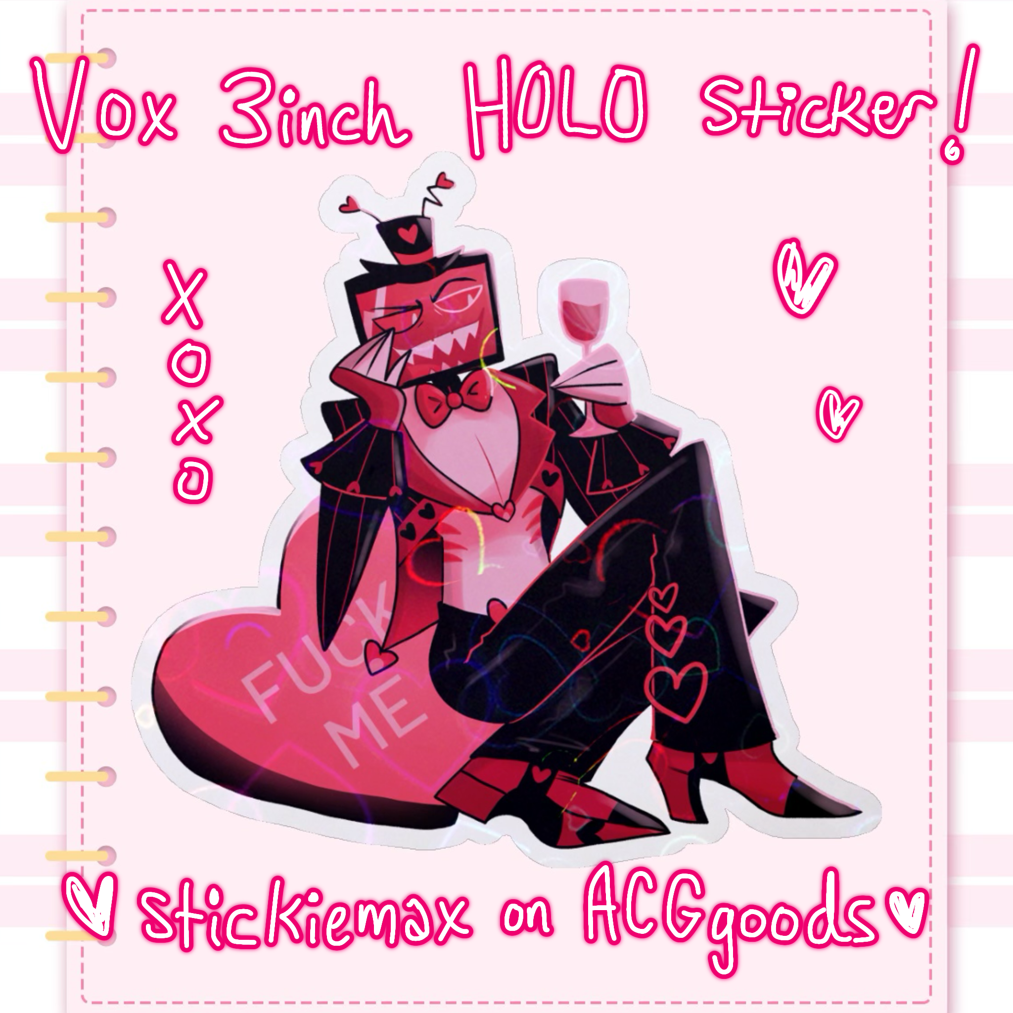 Valentines Vox Die Cut Sticker