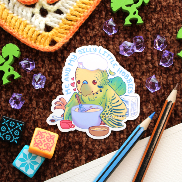 Me and My Silly Little Hobbies Sticker - Birdie