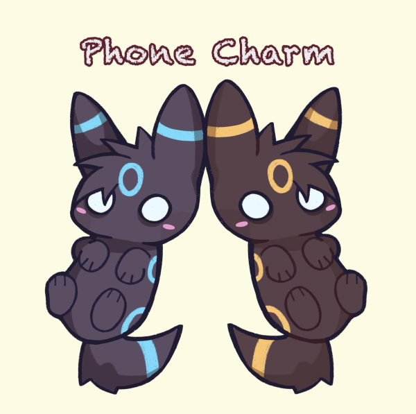Umbreon double sided, Epoxy Glitter Acrylic Phone Charm