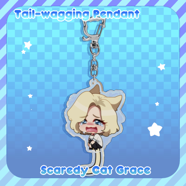 Scaredy Cat Grace Tail-wagging Pendant