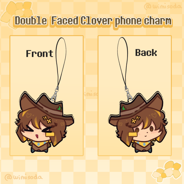 🍀 lil' Clover phone charm double-faced