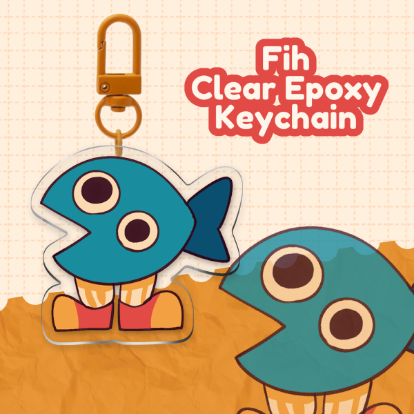 Fih Epoxy Clear Acrylic Charm