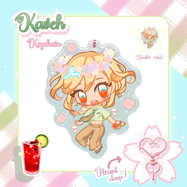Kaveh Spring Picnic glitter epoxy keychain