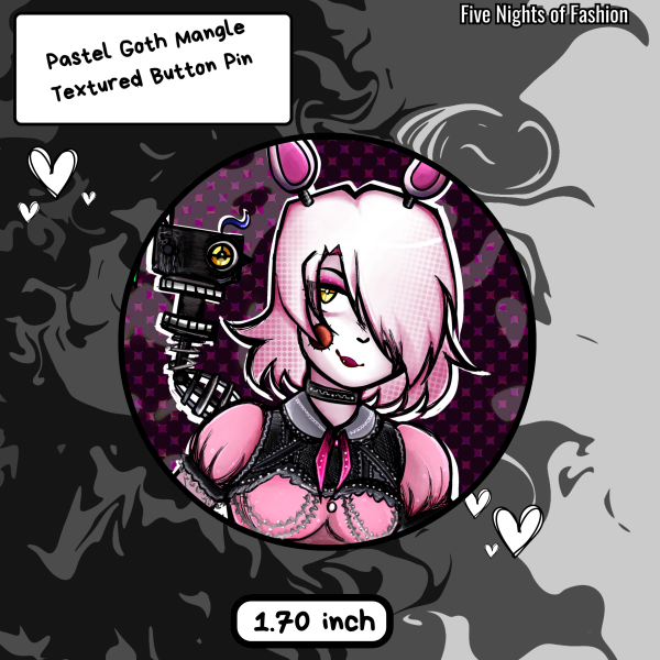 FNAF 2 Pastel Goth Mangle 1.70 inch Pin Badge
