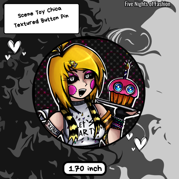 FNAF 2 Scene Toy Chica 1.70 inch Pin Badge