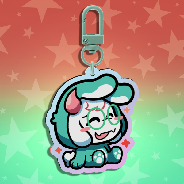 Bunny Ralsei Rainbow Acrylic Keychain