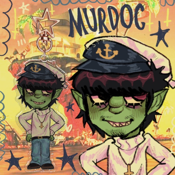 Murdoc Glitter Keychain