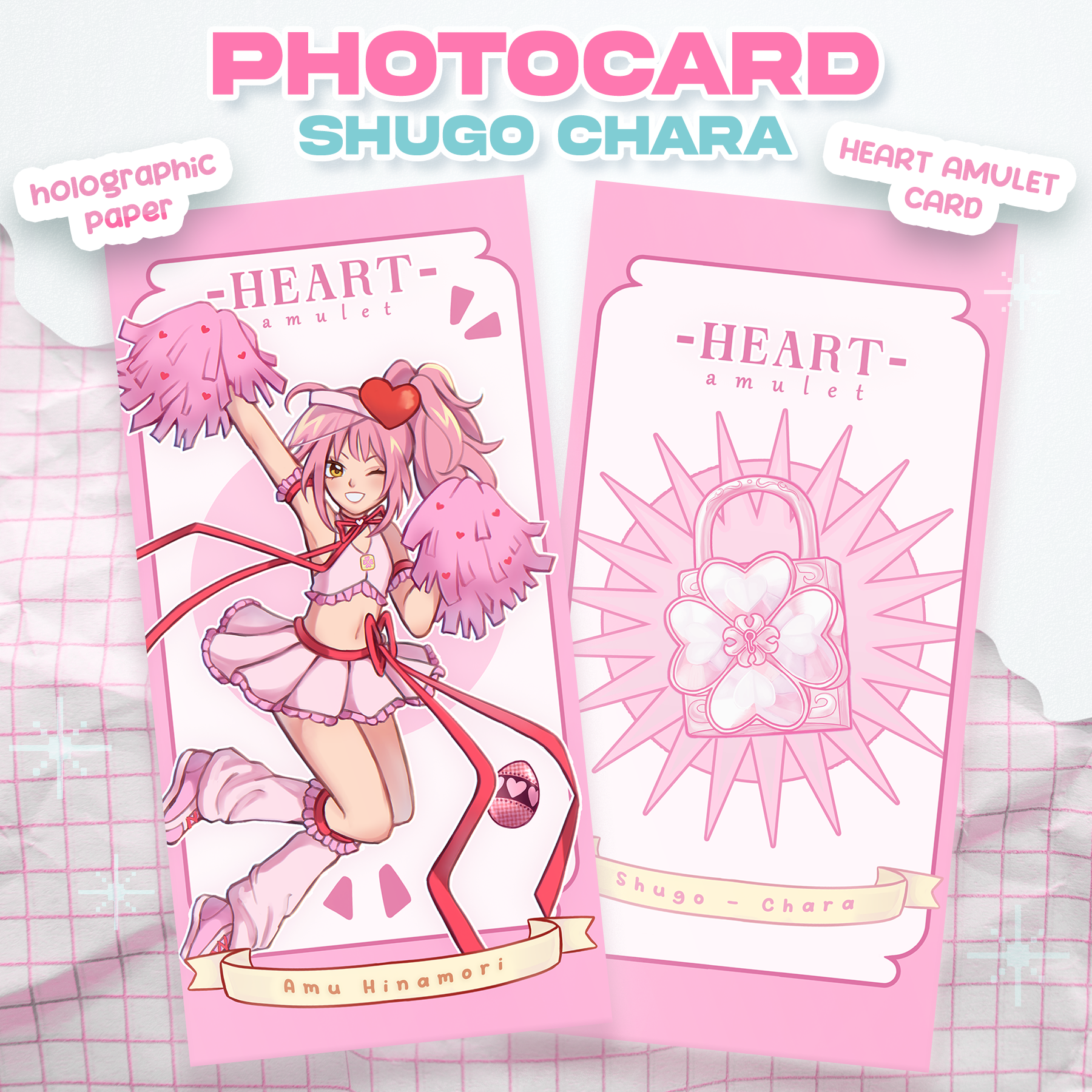Amu Heart - Shugo-Chara! [Holographic Photocard]