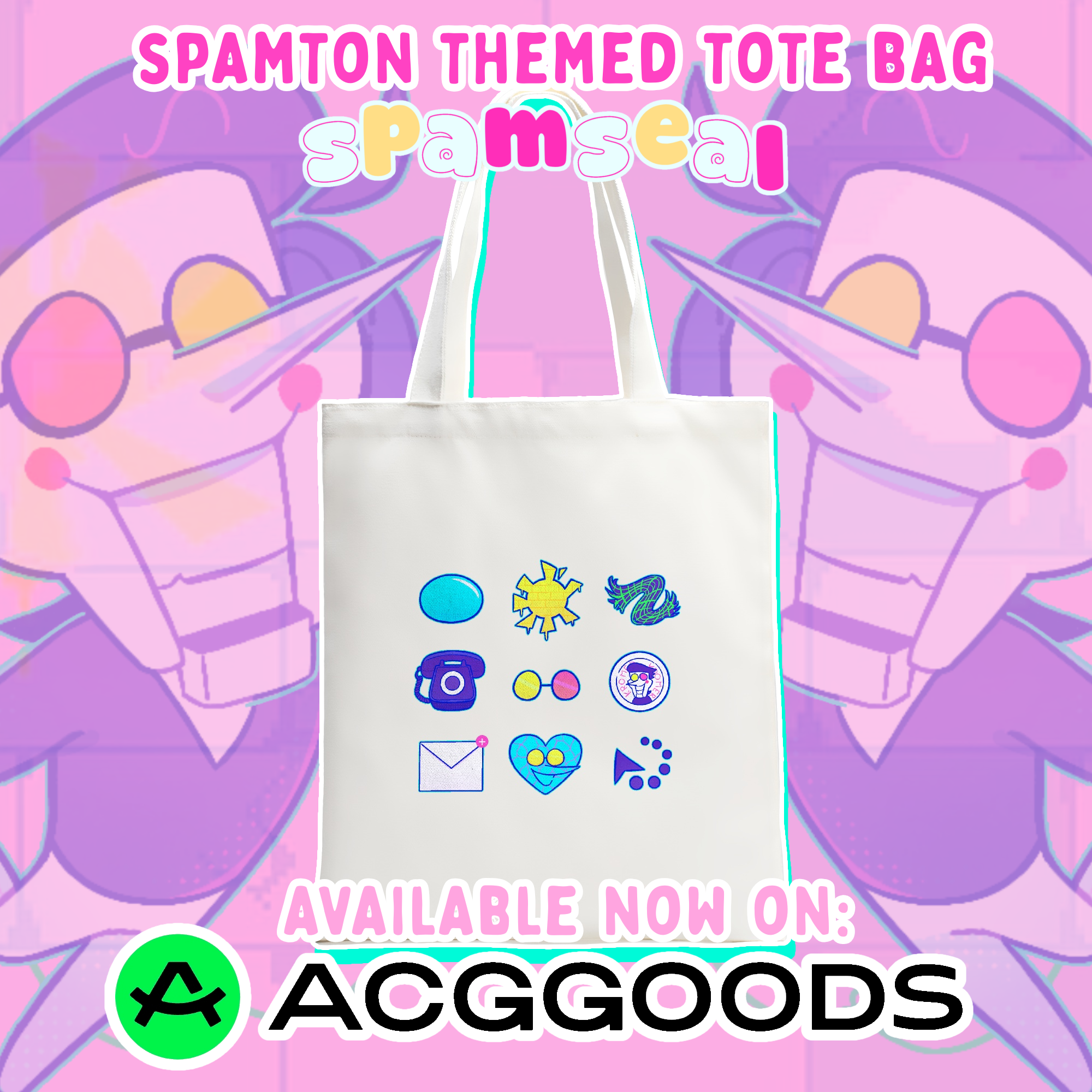 Spamton themed tote bag