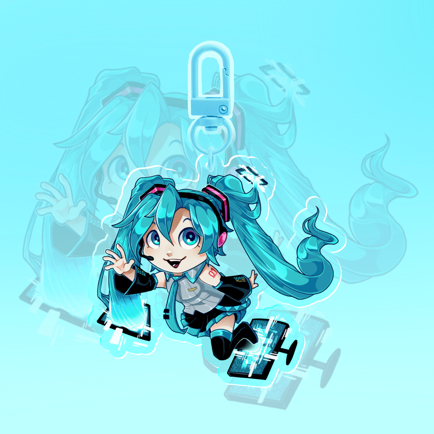 ‘Blue Hair, Blue Tie’ Keychain
