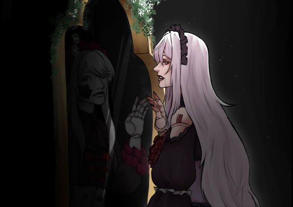 Porcelain Maid Mirror Print