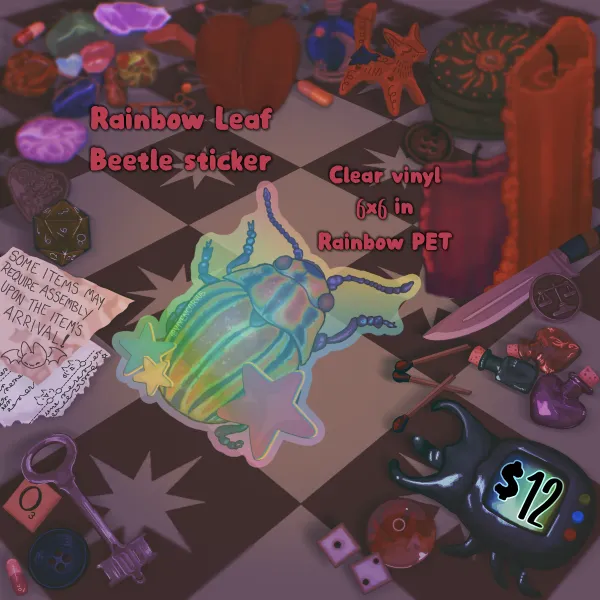 Rainbow Leaf Beetle - clear/rainbow