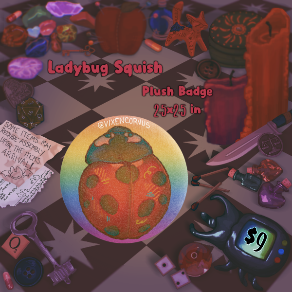 Ladybug Plush Badge