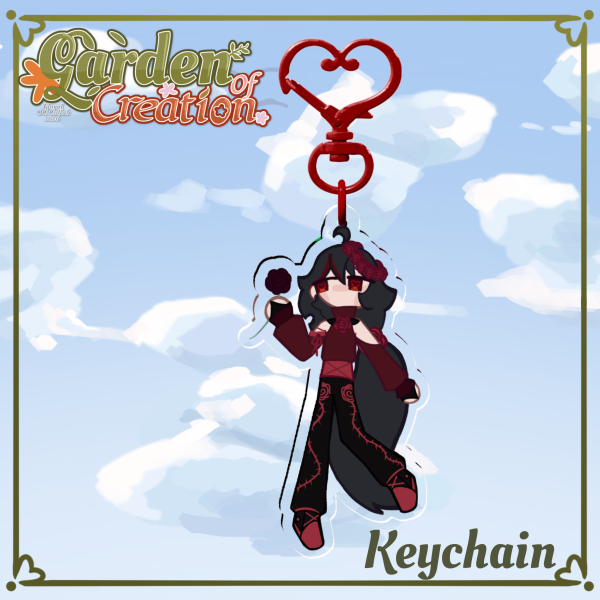 Silas - red rose - Keychain