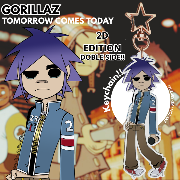 2D(Gorillaz)-Tomorrow Comes Today Edition Clear Acrylic Keychain