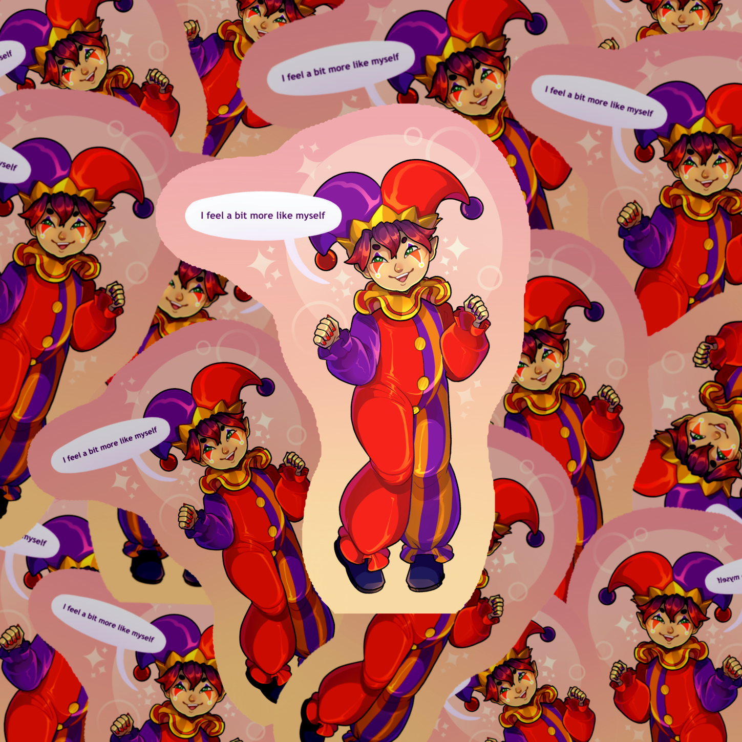 [Holo Sand Star] ‘I Feel a Bit More Like Myself’ Die Cut Stickers