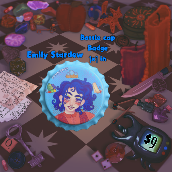 Emily Stardew - Bottle Cap Badge