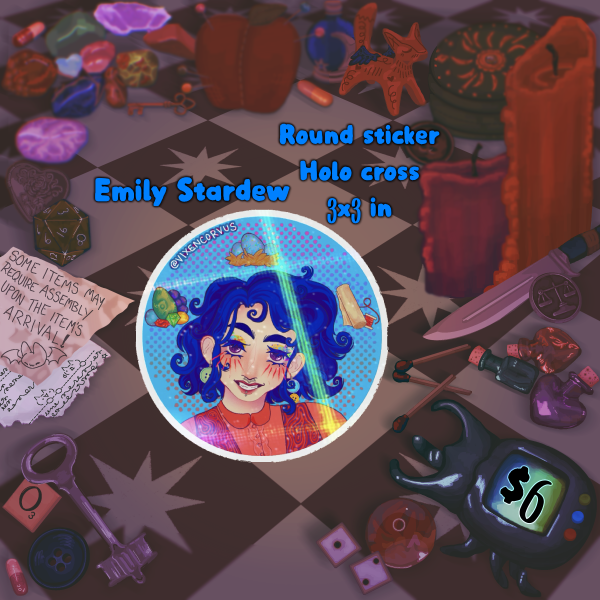Emily Stardew - Holo cross Stickers
