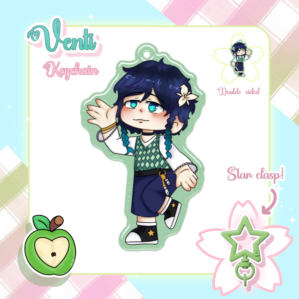 Venti Spring Picnic Glitter Epoxy Keychains