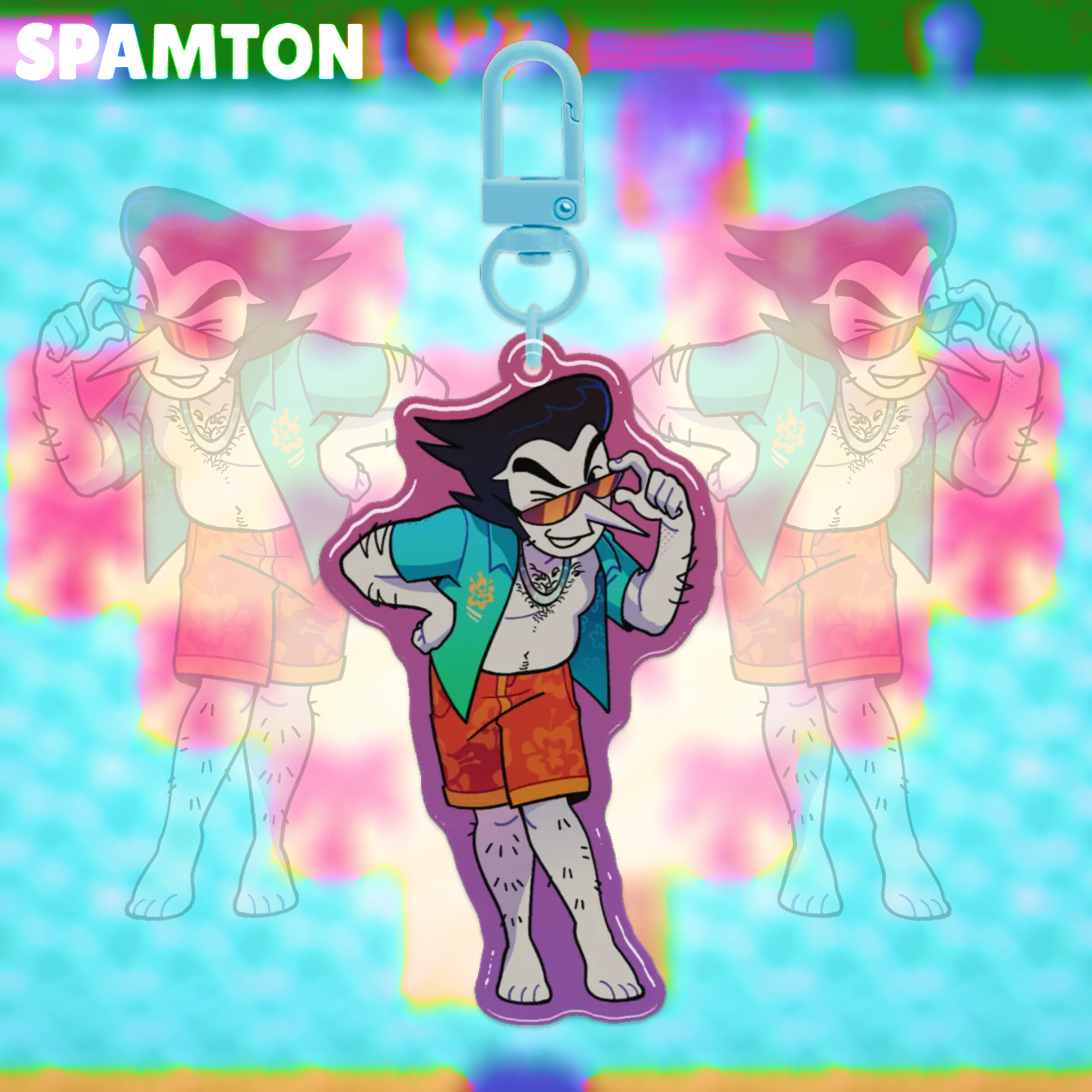 🌴 Fruit Flavored Vacation Spamton! Epoxy Keychain