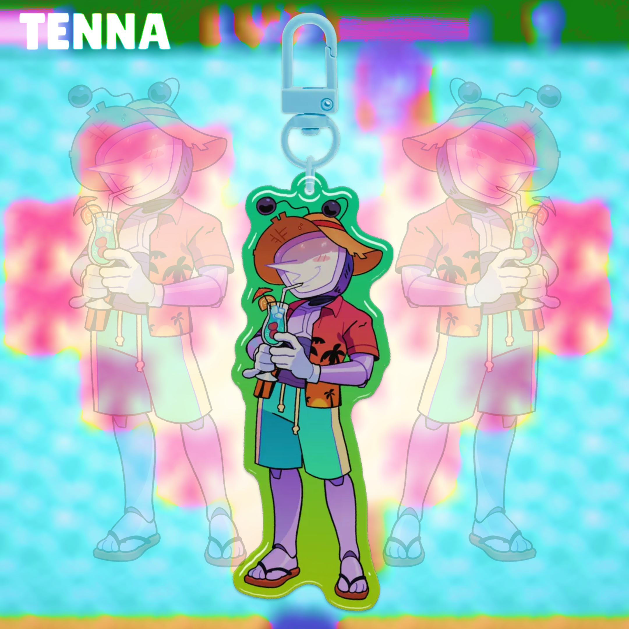 🌴 Fruit Flavored Vacation Tenna! Epoxy Keychain