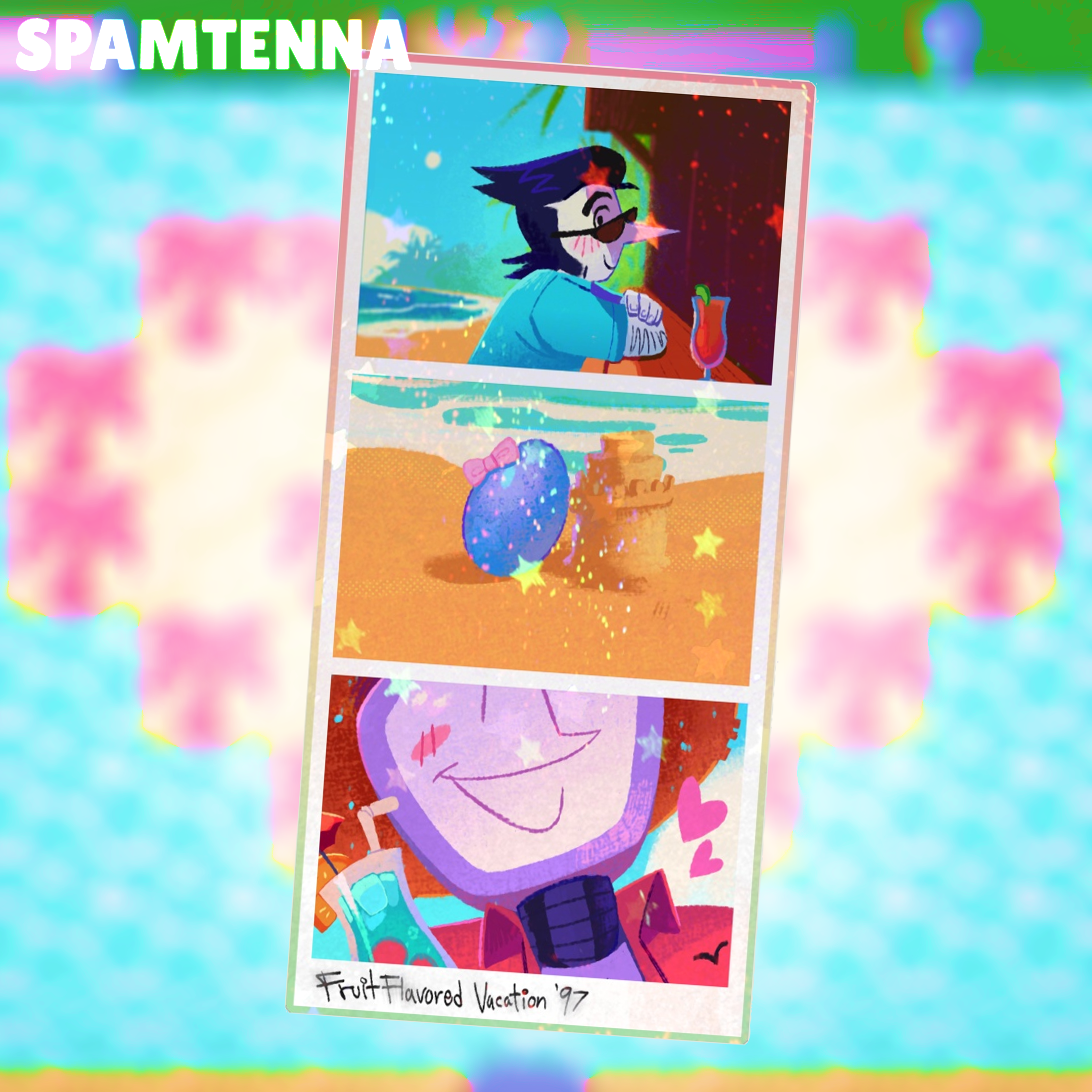 🌴 Fruit Flavored Vacation Spamtenna! Die Cut Sticker