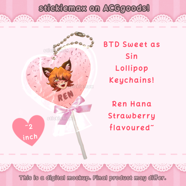 Sweet as Sin Ren Hana Lollipop Keychain