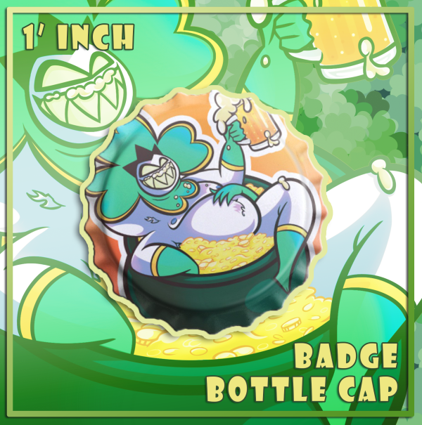 "Pot of Greed" Mammon || Bottle Cap Badges