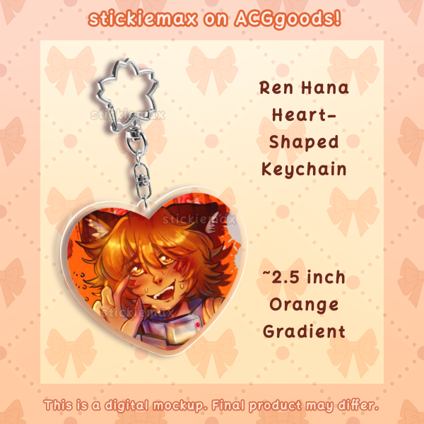 Ren Hana Heart-Shaped Acrylic Keychain