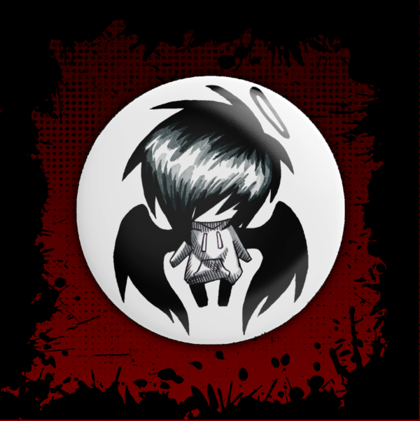 Emo Angel Button Badge