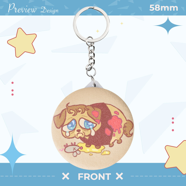 "Crybaby puppy Whitaker" Plush Badge Mirror Keychains
