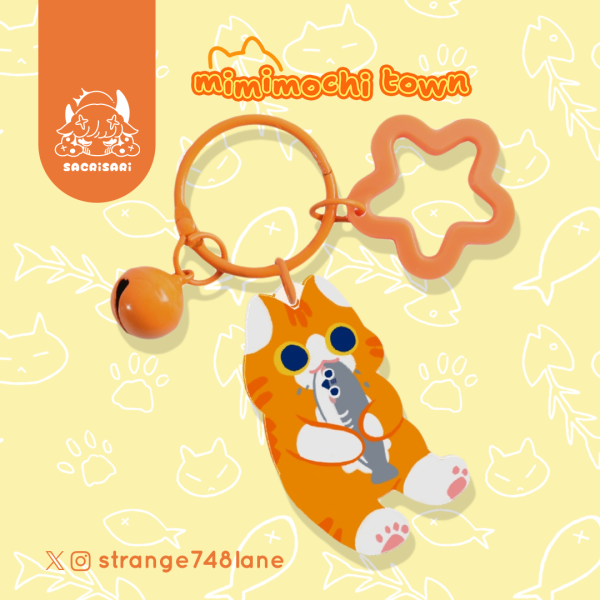 Nomnom Sacabam-eating Cat Acrylic Keychain