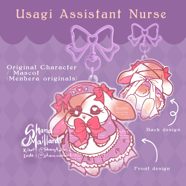 (OC) Usagi Assistant Nurse Epoxy Clear Acrylic Keychain
