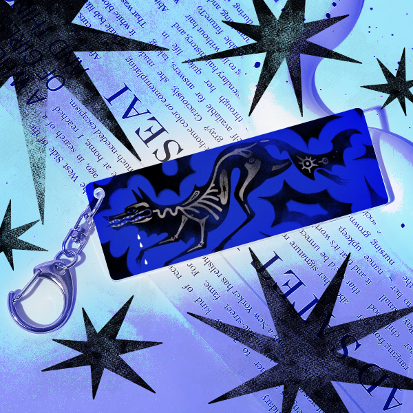 Feelin' Blue Wolf Keychain