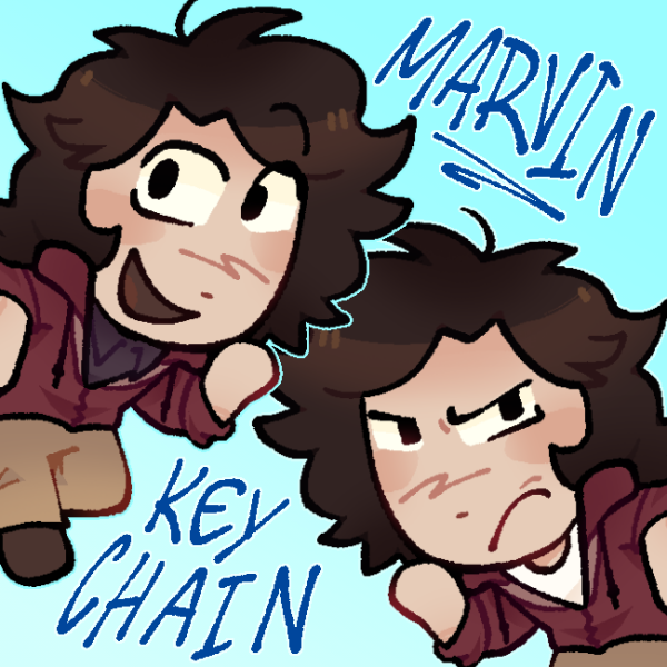 Double-sided Marvin Falsettos Keychain