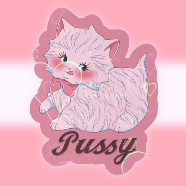 Sapphic Coquette Cat Sticker
