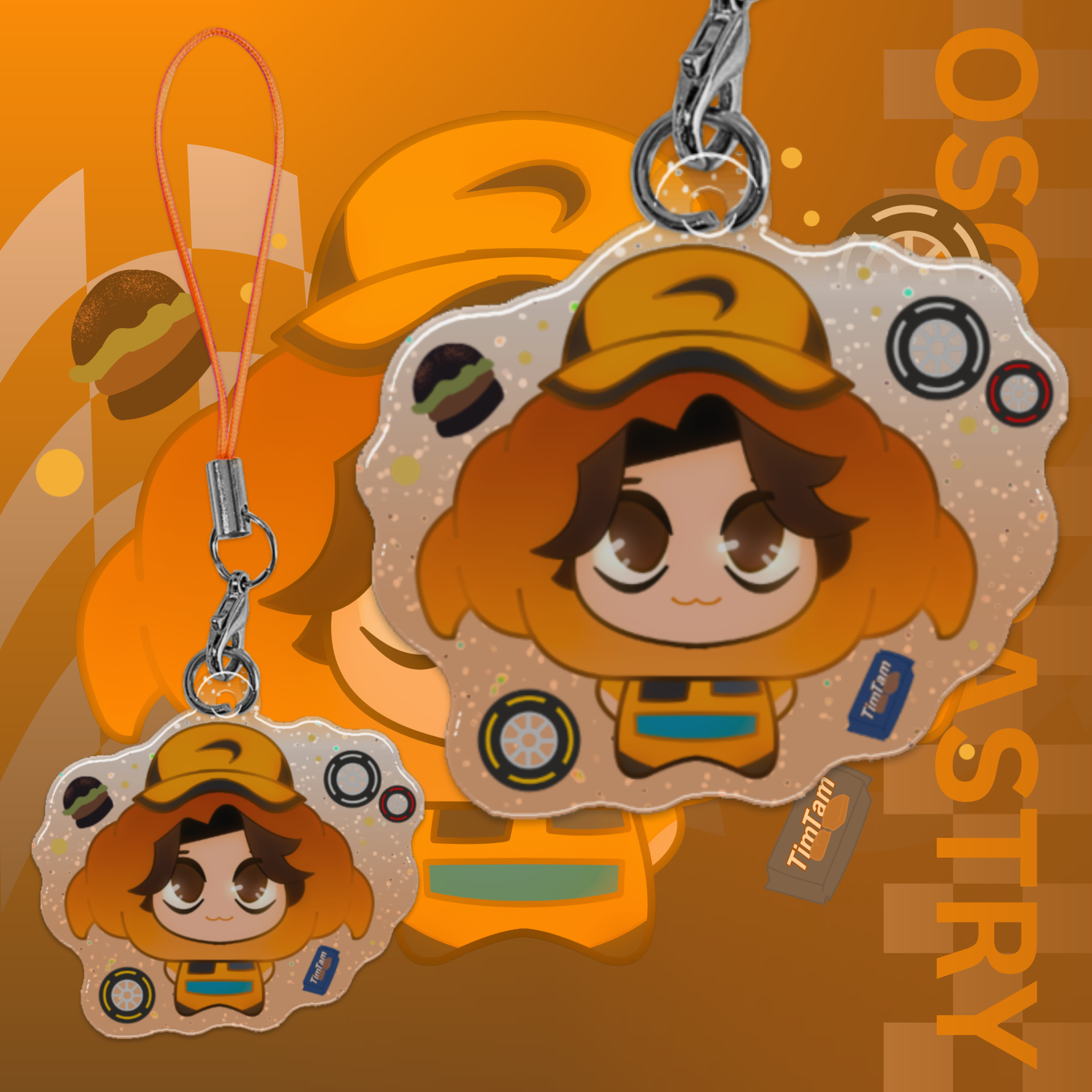 Oscar Pastry Glitter Epoxy Acrylic Charm