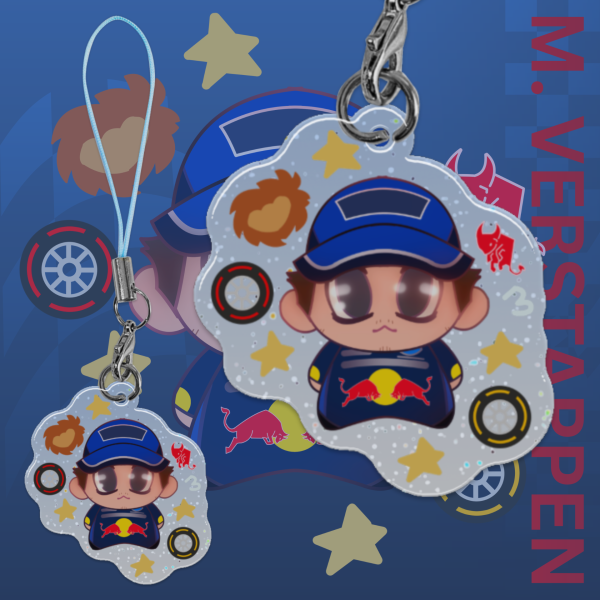 Verstappen Glitter Epoxy Acrylic Charm
