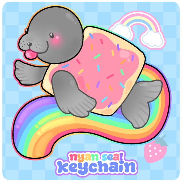 🌈 nyan seal - REFLECTIVE KEYCHAIN