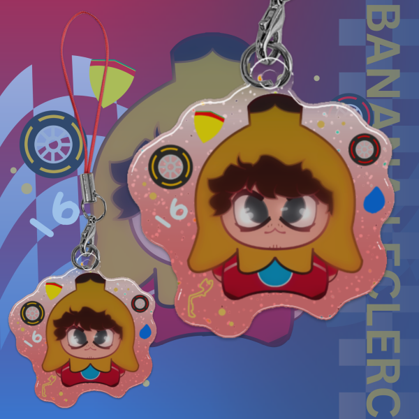 Banana Leclerc Glitter Epoxy Acrylic Charm