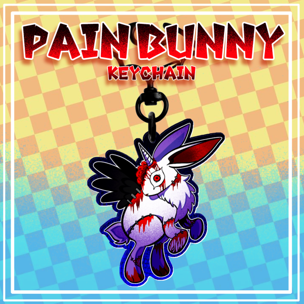 Pain Bunny Colored Acrylic Keychain