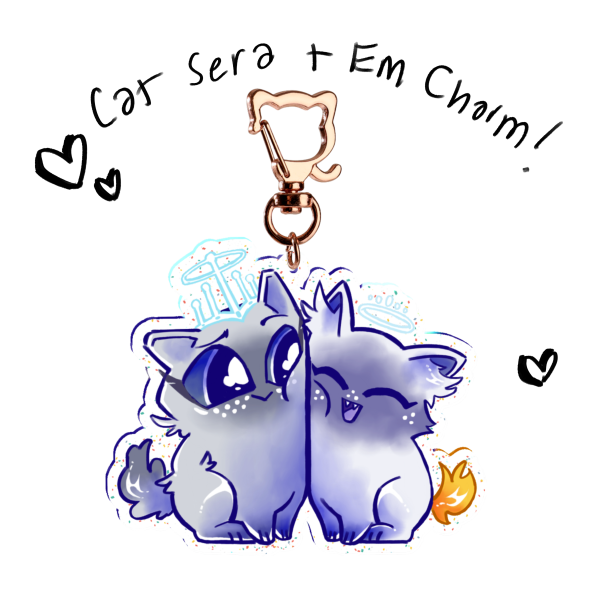 Emily and Sera Cats Glitter Charm