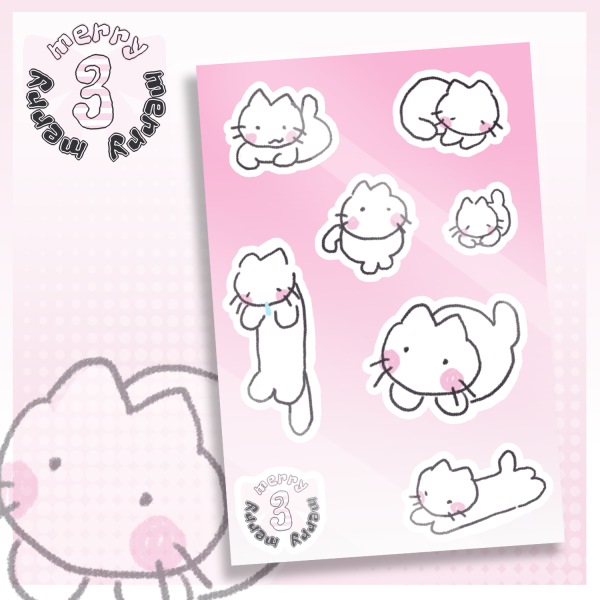 Scribble Cats (Sticker Sheet) :3