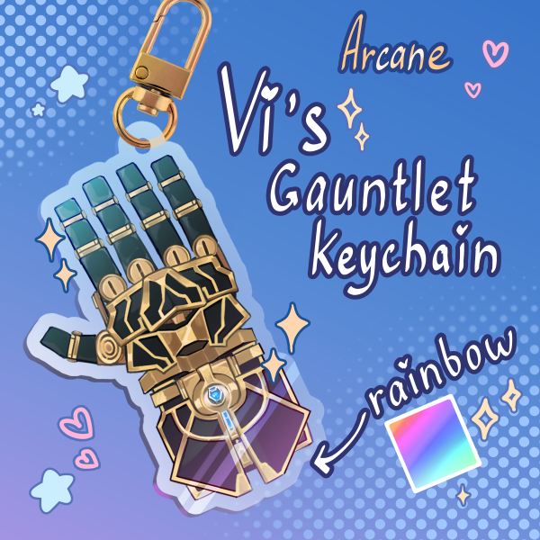 Vi Arcane Gauntlet <3 Rainbow Acrylic Keychain